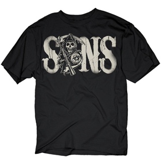 GOOD YFเสื้อยืดโอเวอร์ไซส์ใหม่สไตล์ขายร้อนทีวีแสดง Sons Of Anarchy วงกลมโลโก้กลับ Redwood Tee Cotton Mens T-ShirtsS-3XL