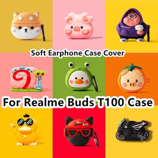 【Case Home】เคสหูฟัง แบบนิ่ม ลายการ์ตูน สําหรับ Realme Buds T100 T100