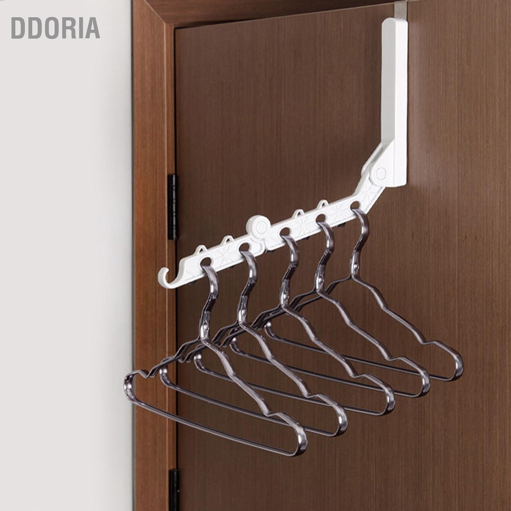 ddoria-ไม้แขวนเสื้อ-แบบพับได้-5-รู-พับเก็บได้-สีขาว-สําหรับแขวนเสื้อโค้ท-เสื้อผ้าซักรีด