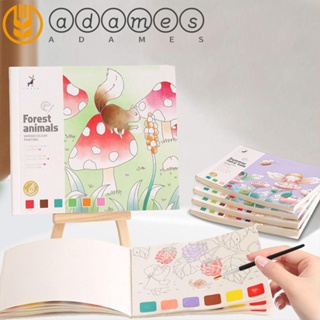 Adames สมุดระบายสี พร้อมสี และแปรง 20 หน้า DIY ของเล่น สําหรับผู้ใหญ่ ชุดเครื่องมือศิลปิน ระบายสี กระดาษสีน้ํา