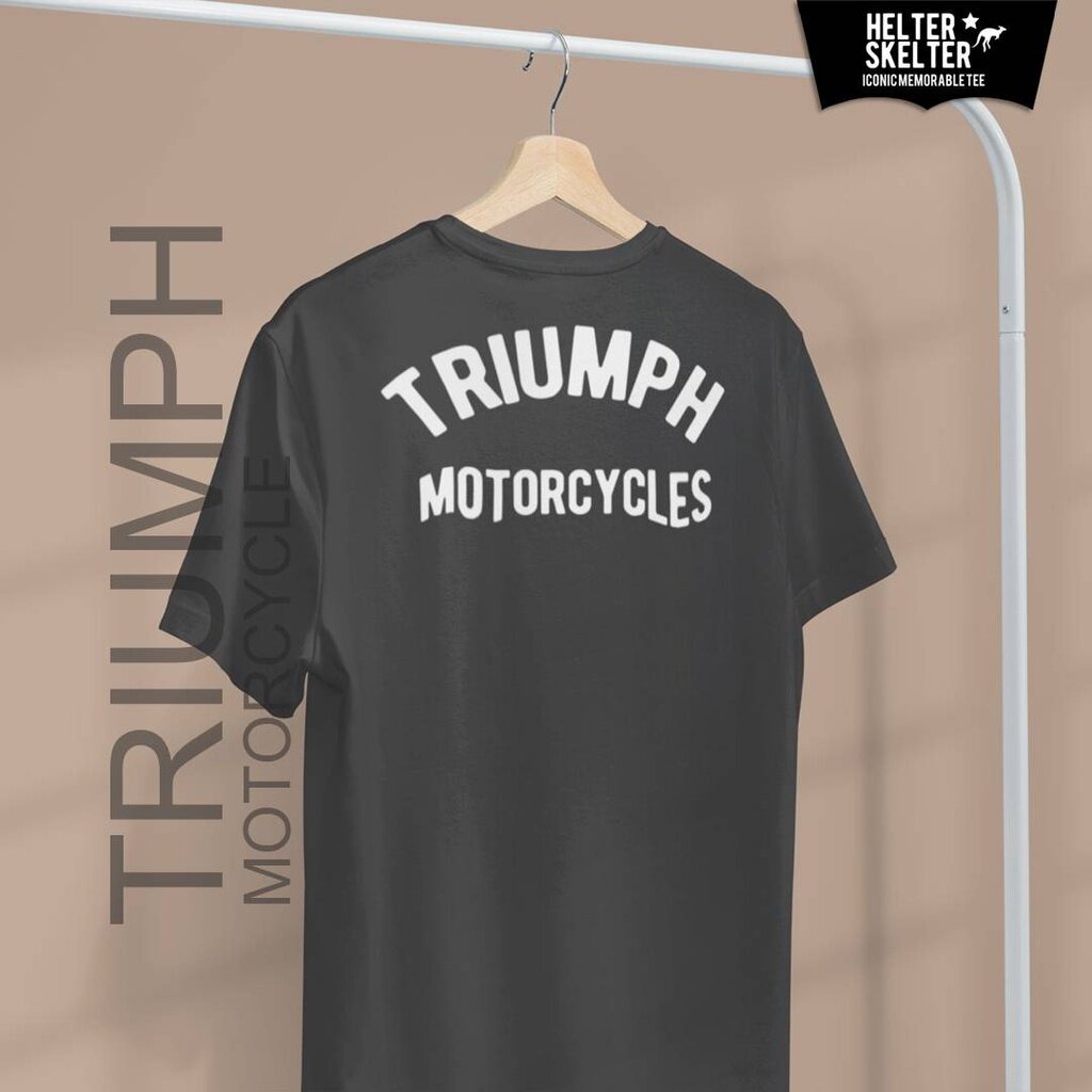 ใหม่-เสื้อยืดพิมพ์ลายพรีเมี่ยม-เสื้อยืดพิมพ์ลายแฟชั่น-triumph-motorcycle-clic-caferacer-custom-motorcycle-bikers-brothe