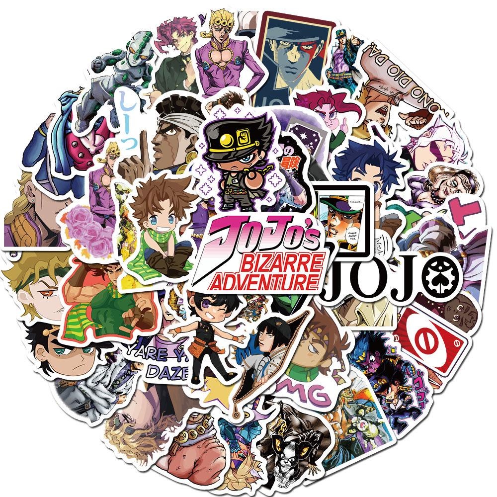 สติกเกอร์-ลายกราฟฟิตี้-jojos-bizarre-adventure-series-กันน้ํา-สําหรับตกแต่งกระเป๋าเดินทาง-โทรศัพท์มือถือ-หมวกกันน็อค-แล็ปท็อป-สเก็ตบอร์ด-diy-50-ชิ้น