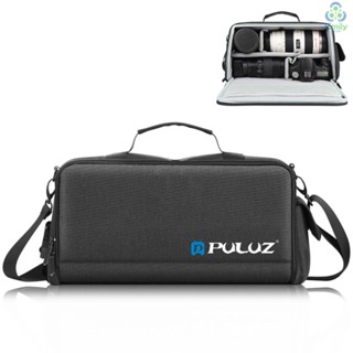 Puluz PU5016B กระเป๋าสะพายไหล่ ใส่กล้อง กันกระแทก ขนาดใหญ่ พับได้ พร้อมตัวแบ่งกล้อง ถอดออกได้ สําหรับ DSLR SLR [19][มาใหม่]