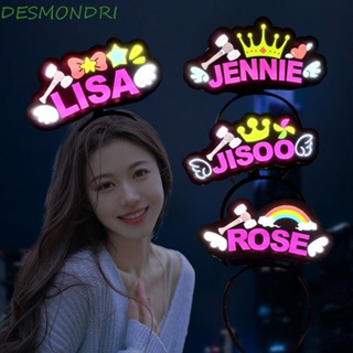 Desmondri ที่คาดผม Blackpink หรูหรา พรอพที่คาดผม Jisoo Crown Rainbow Rose Jennie Lisa Vocal Concert Headbands