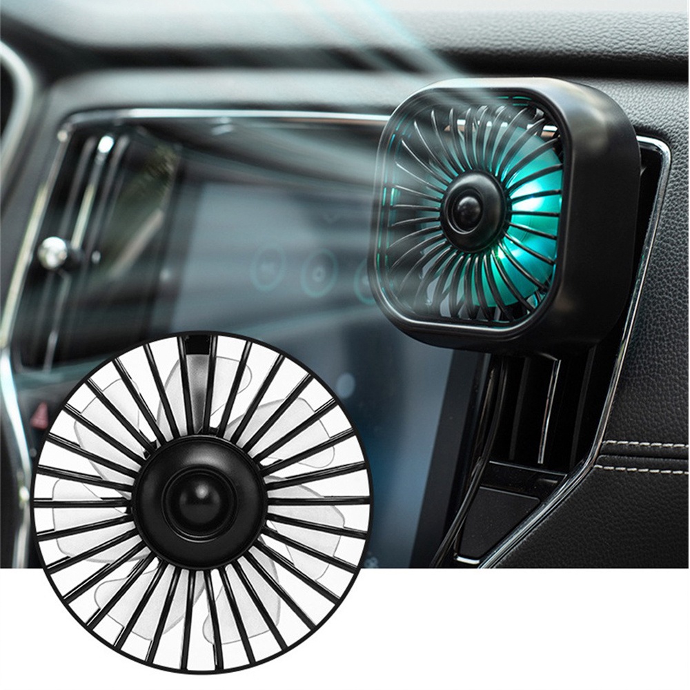 พัดลมติดรถยนต์-usb-ไฟ-led-เต้าเสียบอากาศพัดลมไฟฟ้าขนาดเล็กแหล่งจ่ายไฟ-usb-อุปกรณ์ในรถยนต์พัดลมขนาดเล็กที่สะดวก-สีน้ำเงิน