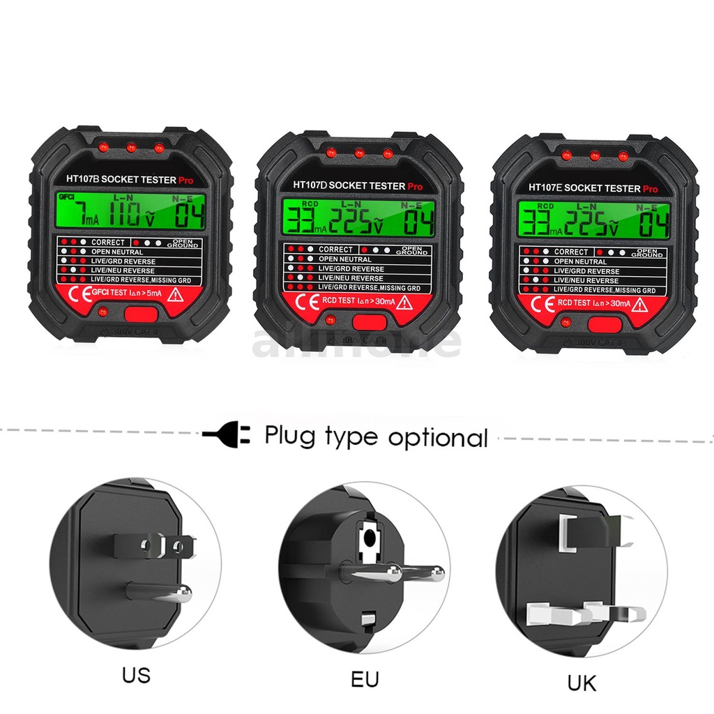 allinone-ht106-ht107-เครื่องทดสอบแรงดันไฟฟ้าซ็อกเก็ต-วงจรตรวจจับแรงดันไฟฟ้าอัตโนมัติ