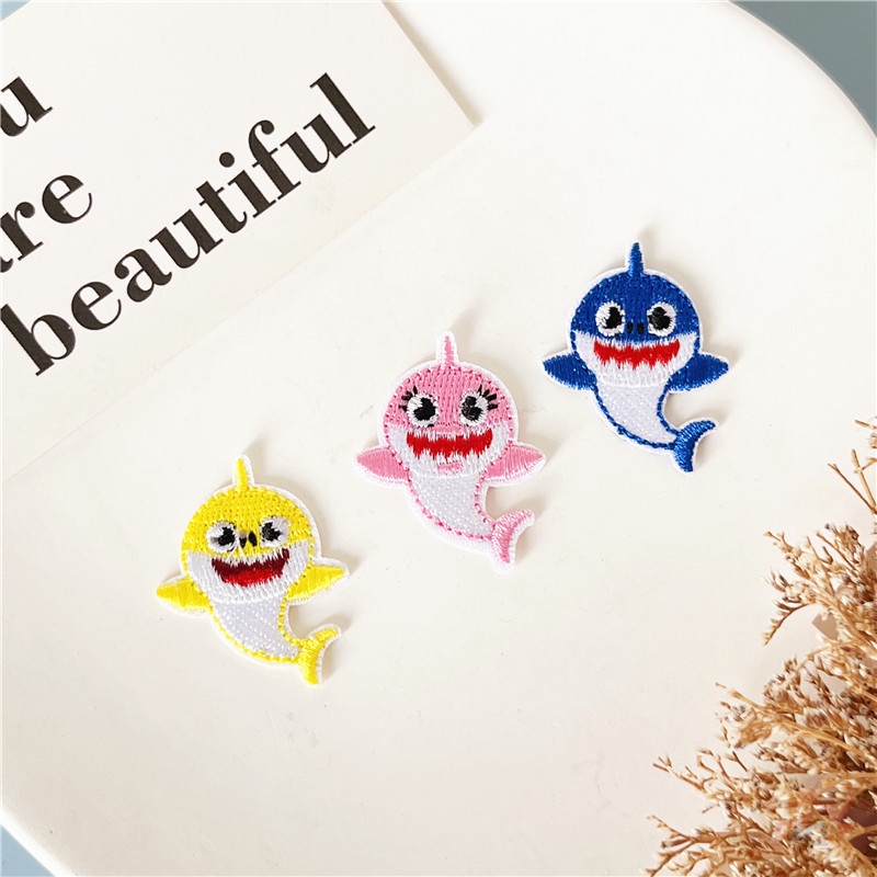 baby-shark-doo-doo-doo-childrens-song-iron-on-patch-1pc-diy-sew-on-iron-on-badges-patches