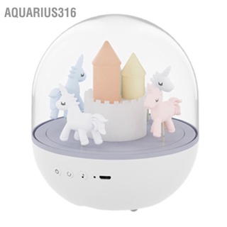 Aquarius316 Carousel Projector Light Projection Night Lamp หมุนกล่องดนตรีตกแต่งบ้าน