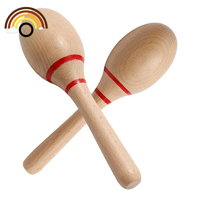 เครื่องดนตรีไม้ Rumba Shakers Maracas เครื่องดนตรีละติน เคาะมือ 8 นิ้ว