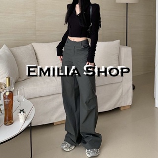 EMILIA SHOP กางเกงขายาว กางเกงเอวสูง ผู้หญิงสไตล์เกาหลี เสื้อผ้าแฟชั่นผู้หญิง y2k 2023 ใหม่ A93L040 062914