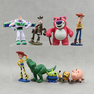 โมเดลฟิกเกอร์ Toy Story Action Figure Lotso Buzzy Lighter Woody Rex Alien Jessie ของเล่นสําหรับเด็ก 23 9 ชิ้น