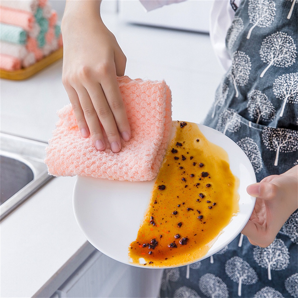 creative-pineapple-dishcloth-super-soft-absorbent-kitchen-towel-anti-grease-wiping-rags-non-stick-oil-dishwashing-ผ้าขนหนู-cleaning-cloth-kitchen-tool-cod