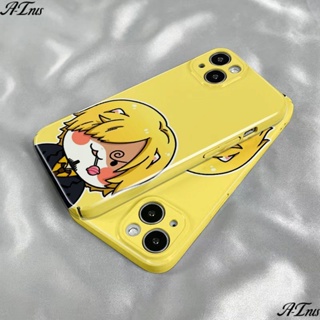 เคสโทรศัพท์มือถือแบบฟิล์มแข็ง ลายการ์ตูน Sanji สีเหลือง สําหรับ Iphone 14promax 13 12 11 xs 7 8p