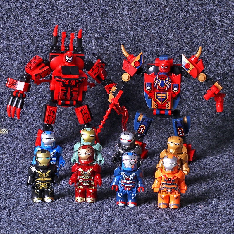 ของเล่นบล็อกตัวต่อเลโก้-spider-man-venom-mecha-boy-8-iron-man-ขนาดเล็ก