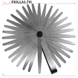 Faccfki เกจวัดความหนา 0.001-0.04 นิ้ว 0.03-1.00 มม. 32 ใบมีด SAE และวาล์วเมตริก สเตนเลส สําหรับกีตาร์