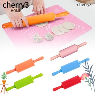 Cherry3 ลูกกลิ้งซิลิโคน ด้ามจับพลาสติก ไม่เหนียวติด อเนกประสงค์ สําหรับนวดแป้งโดว์