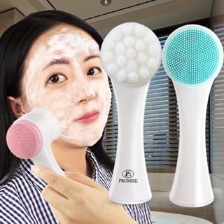 Spot second hair# 3d silicone face washing brush manual face cleaning brush face cleaning instrument soft hair cleaning brush double-sided massage brush 8cc