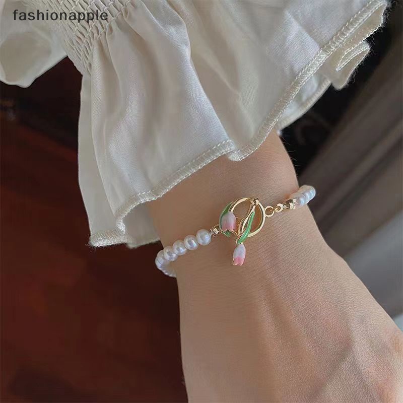 fashionapple-ใหม่-สร้อยข้อมือ-จี้รูปดอกทิวลิป-ประดับไข่มุก-สไตล์ฝรั่งเศส-วินเทจ-เรียบง่าย-แฟชั่นสําหรับผู้หญิง-พร้อมส่ง