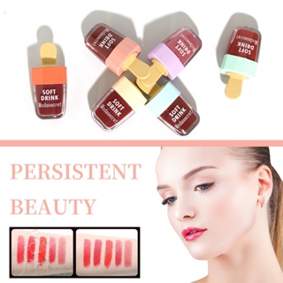 Hot Sale# Cross-border Ice Cream Lip Glaze light and moist lip gloss does not fade and does not touch the cup mouth Red easy to color lip oil 8cc