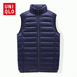 Uni...qlo [M-3XL] เสื้อแจ็กเก็ต คอปกตั้ง กันน้ํา ให้ความอบอุ่น สีขาว แฟชั่นฤดูหนาว สําหรับผู้ชาย
