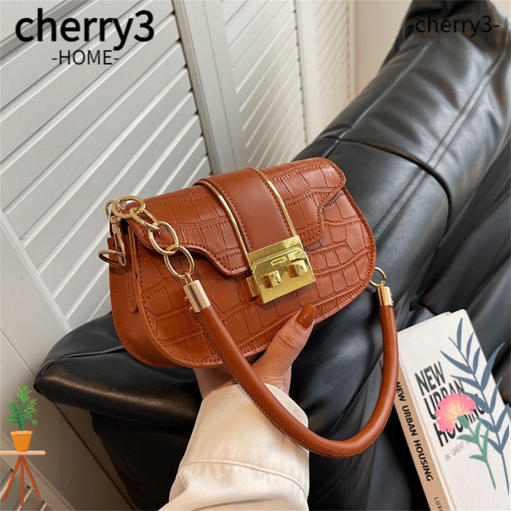 cherry3-กระเป๋าถือ-กระเป๋าสะพายไหล่-หนัง-pu-สีพื้น-สําหรับผู้หญิง
