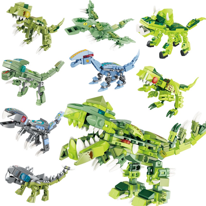 ของเล่นตัวต่อไดโนเสาร์-jurassic-pterosaur-tyrannosaurus-rex-8-in-2-สุ่มสี-สําหรับเด็ก