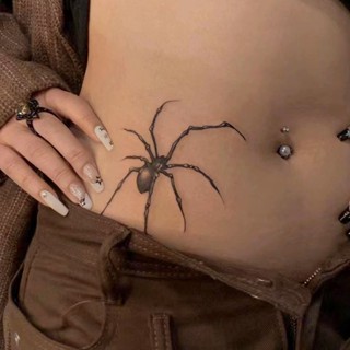 (Spider) สติกเกอร์รอยสักกึ่งถาวร ลายสมุนไพร แบบใช้แล้วทิ้ง สําหรับติดหน้าท้อง