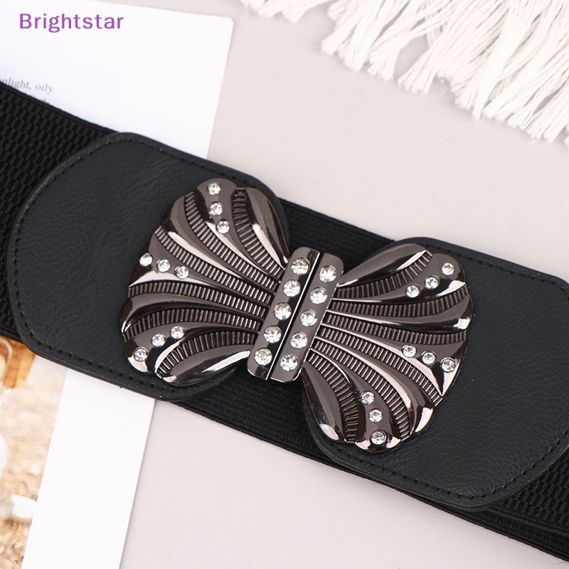 brightstar-เข็มขัดยางยืด-กว้าง-สีดํา-สไตล์เรโทร-สําหรับผู้หญิง-แต่งตัว-ใหม่