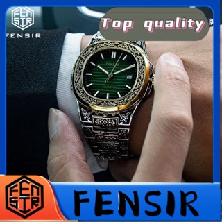 Fensir FENSIR พร้อมส่ง นาฬิกาข้อมือควอตซ์แฟชั่น สายแสตนเลส พร้อมปฏิทิน สไตล์นักธุรกิจ สําหรับบุรุษ