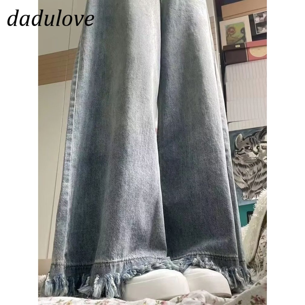 dadulove-new-american-ins-high-street-retro-raw-edge-jeans-niche-high-waist-loose-wide-leg-pants-trousers