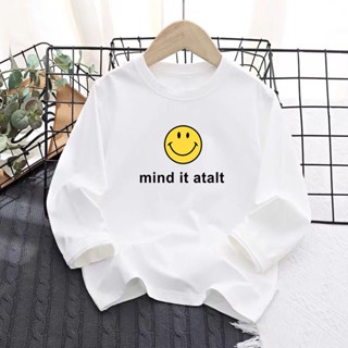 (พร้อมส่ง) เสื้อแขนยาวลําลอง ผ้าฝ้าย ทรงหลวม ระบายอากาศได้ดี แฟชั่นฤดูใบไม้ผลิ และฤดูใบไม้ร่วง สําหรับเด็กผู้ชาย และผู้หญิง 2023