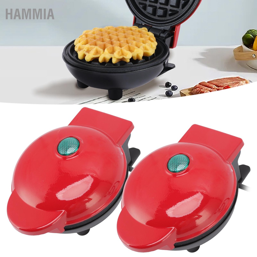 hammia-เครื่องทำวาฟเฟิล-red-home-mini-แบบพกพา-us-plug-100-120v