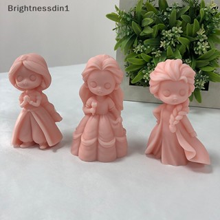 [Brightnessdin1] แม่พิมพ์ซิลิโคน รูปตุ๊กตาเจ้าหญิง ยิปซั่ม DIY สําหรับทําเค้ก เบเกอรี่ 1 ชิ้น