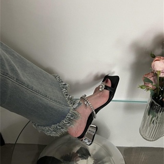 Aès  องเท้าแตะหญิง รองเท้าแตะ ลำลองสำหรับผู้หญิง พื้นรองเท้าหนามาก  Korean Style fashion ทันสมัย พิเศษ B90H1YM 36Z230909