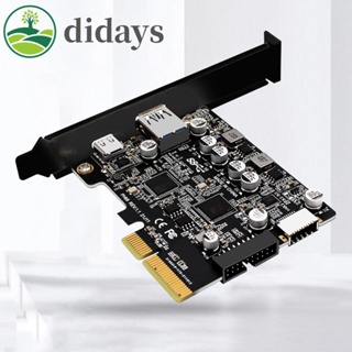 อะแดปเตอร์แปลงการ์ด PCIE 3.0 เป็น USB 3.2 10Gbps 19P 20P ฟูลอินเตอร์เฟซ 1xA-Key [Didays.th]