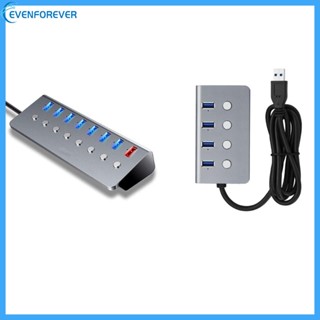 Ev ฮับ USB 3 0 หลายอินเตอร์เฟซ ขยาย USB Splitter ขยาย พร้อมสวิตช์ไฟ