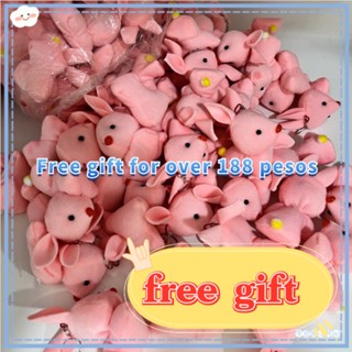 【ฟรีของขวัญ】ของเล่นตุ๊กตาสัตว์น่ารัก กระต่าย กบ พวงกุญแจ จี้ช้าง