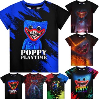 Poppy PLAYTIME เสื้อยืดแขนสั้น พิมพ์ลาย 3D แฟชั่นฤดูร้อน สําหรับเด็กผู้ชาย และเด็กผู้หญิง