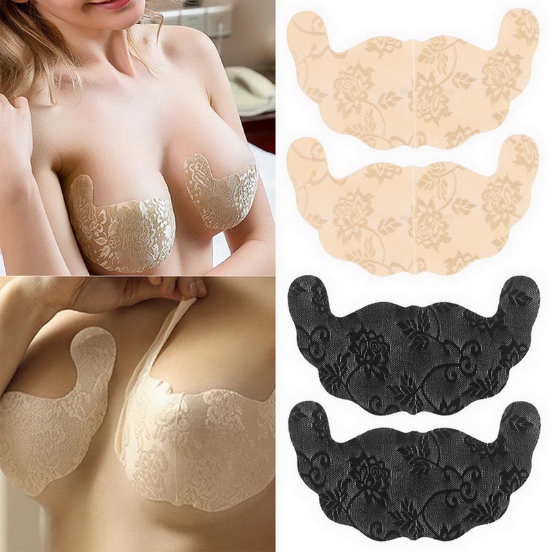 ผู้หญิงเสื้อชั้นใน-ที่ปราศจากสาย-strapless-ขนาดใหญ่สีดำทึบลูกไม้เจลดันขึ้นชุดชั้นในของผู้หญิง-ที่มองไม่เห็น