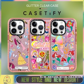 【Glitter Shiny】เคสโทรศัพท์มือถืออะคริลิคใส แบบแข็ง กันกระแทก ลายการ์ตูนเจ้าหญิงเซเลอร์มูน นางเงือก สําหรับ iPhone14 13 12 11 Pro Max