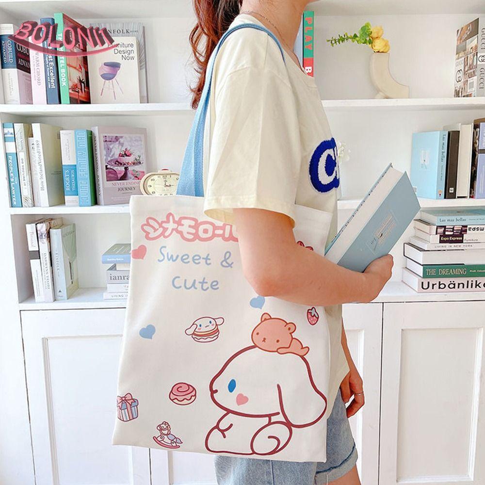 bo-cinnamonroll-canvas-bag-grocery-handbags-literary-shopping-bags-lightweight-eco-bag-lunch-bags-cartoon-design-double-side-pattern-shopping-books-bags-korean-canvas-bag