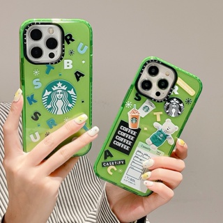 Casetify เคสโทรศัพท์มือถือแบบนิ่ม ลาย Starbucks สีชมพู สําหรับ iPhone 14 13 12 11 Pro Max