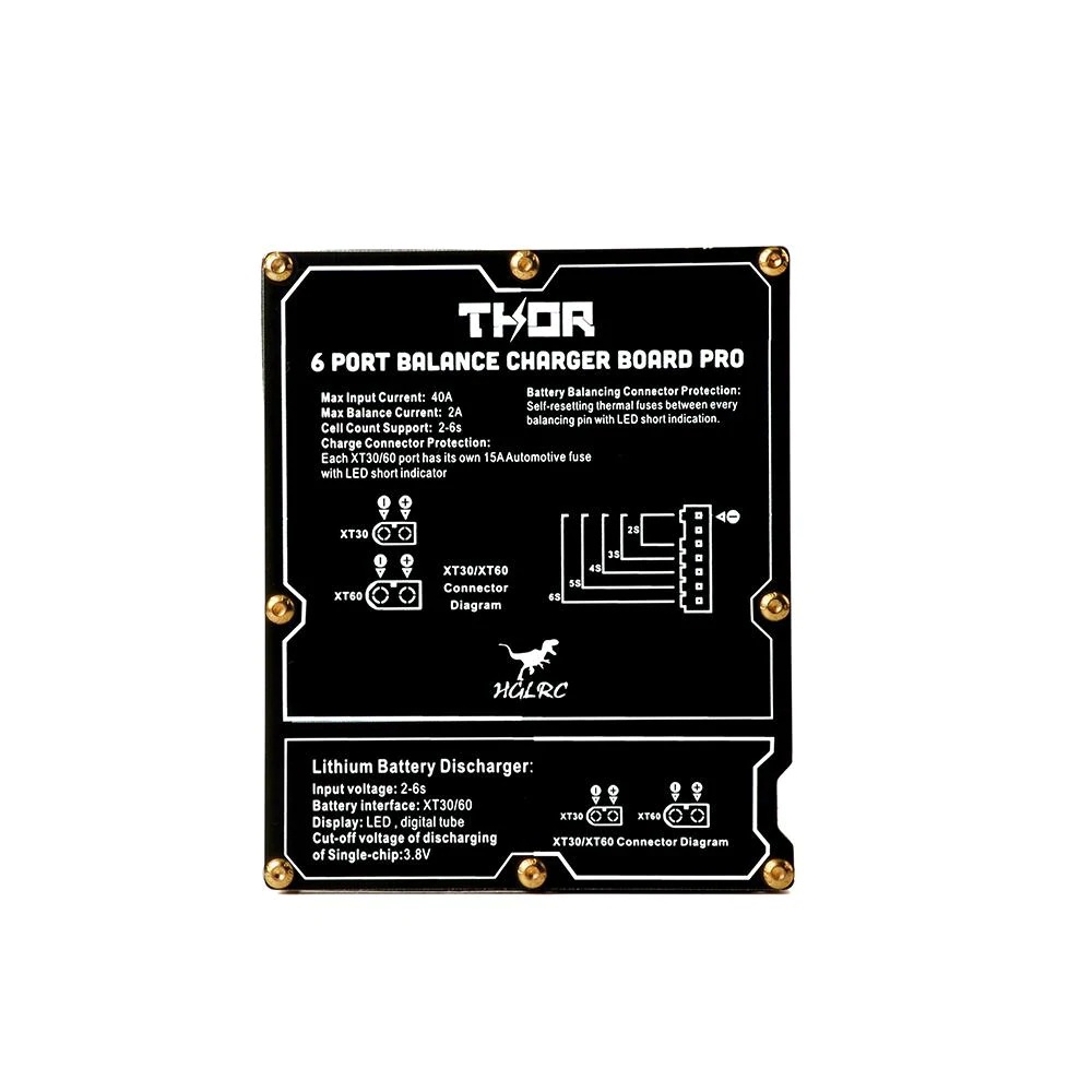 hglrc-thor-pro-บอร์ดชาร์จ-6-พอร์ต-40a-xt60-xt30-plug-2-6s-lipo-สําหรับ-imax-b6-isdt-q6-nano-hota-d6-pro-p6