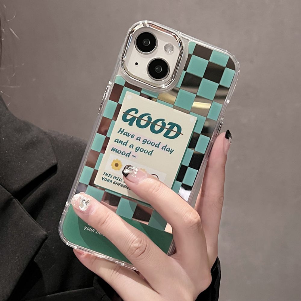 เคสโทรศัพท์มือถือ-tpu-ชุบไฟฟ้า-ป้องกันเลนส์-ลายฉลากภาษาอังกฤษ-สีเขียว-สําหรับ-iphone-11-12-13-14-pro-max