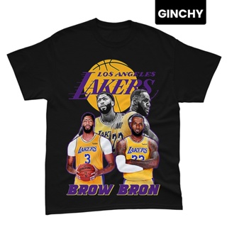 【ใหม่】Anthony Davis Brow Lebron James NBA Tshirts Lakers Casual Trendy Unisex Cotton Fashion Quality