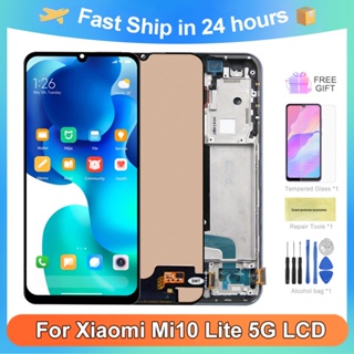 อะไหล่หน้าจอสัมผัส LCD สําหรับ Xiaomi Mi 10 Lite 5G Mi 10 Lite 5G M2007J17G