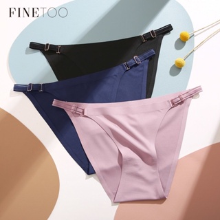 Finetoo กางเกงชั้นใน ผ้าเรยอน ทรงสามเหลี่ยม เอวต่ํา เรียบ เซ็กซี่ สําหรับผู้หญิง