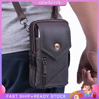 ✿CF✿คุณภาพสูงผู้ชายหนังเอวกระเป๋าCrossbodyเอวแพ็คชายRetroโทรศัพท์เข็มขัดBum Pouchกระเป๋าสะพายผู้ชาย