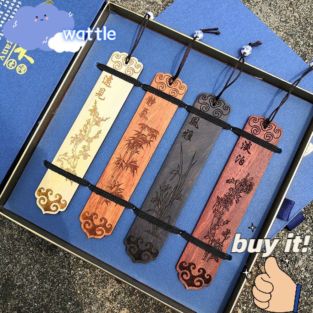 WATTLE Carved Wooden Bookmark, Wood Wooden Bookmark, Gift Shopee Thailand