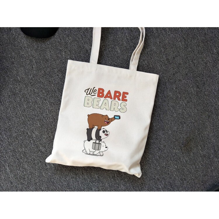 กระเป๋าสะพายไหล่-กระเป๋านักเรียน-ผ้าแคนวาส-ลายการ์ตูน-we-bare-bears-แฟชั่นฮาราจูกุ